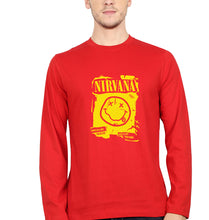 Load image into Gallery viewer, Nirvana Full Sleeves T-Shirt for Men-Red-Ektarfa.online

