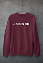 Load image into Gallery viewer, Jesus is King Unisex Sweatshirt for Men/Women-Maroon-Ektarfa.online
