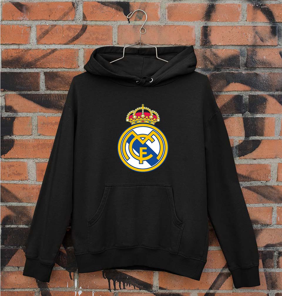 Real Madrid Unisex Hoodie for Men/Women-S(40 Inches)-Black-Ektarfa.online