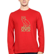 Load image into Gallery viewer, OVO Full Sleeves T-Shirt for Men-Red-Ektarfa.online
