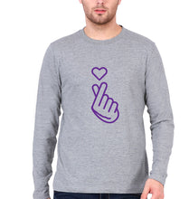 Load image into Gallery viewer, Purple Heart Full Sleeves T-Shirt for Men-S(38 Inches)-Grey Melange-Ektarfa.online
