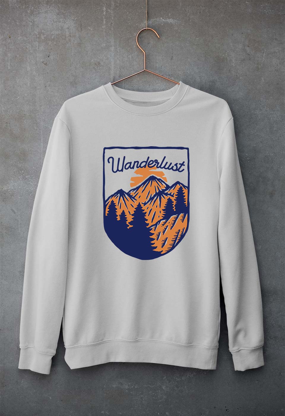 Wanderlust Unisex Sweatshirt for Men/Women-S(40 Inches)-Grey Melange-Ektarfa.online