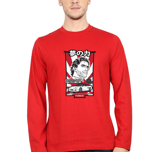Ayrton Senna Full Sleeves T-Shirt for Men-Red-Ektarfa.online
