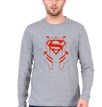 Load image into Gallery viewer, Superman Superhero Dad Full Sleeves T-Shirt for Men-Grey Melange-Ektarfa.online
