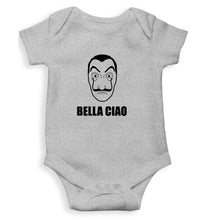 Load image into Gallery viewer, Money Heist Bella Ciao Kids Romper For Baby Boy/Girl-0-5 Months(18 Inches)-Grey-Ektarfa.online
