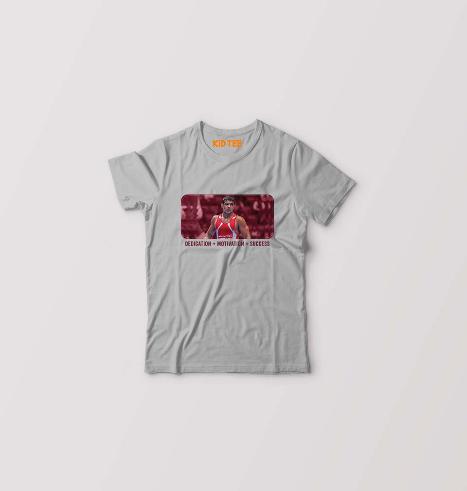 Sushil Kumar Kids T-Shirt for Boy/Girl-Grey-Ektarfa.online