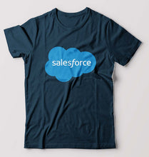 Load image into Gallery viewer, Salesforce T-Shirt for Men-S(38 Inches)-Petrol Blue-Ektarfa.online
