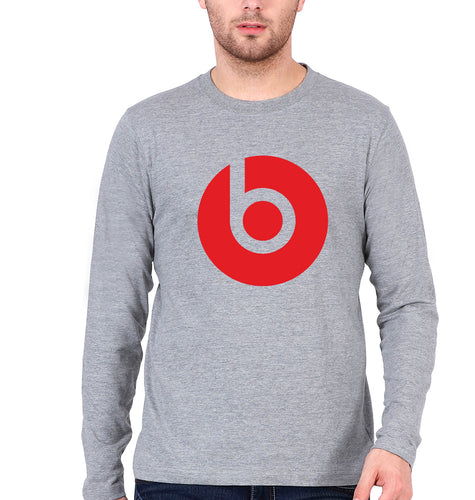 Beats Full Sleeves T-Shirt for Men-Grey Melange-Ektarfa.online