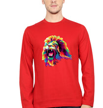 Load image into Gallery viewer, Lion Full Sleeves T-Shirt for Men-red-Ektarfa.online
