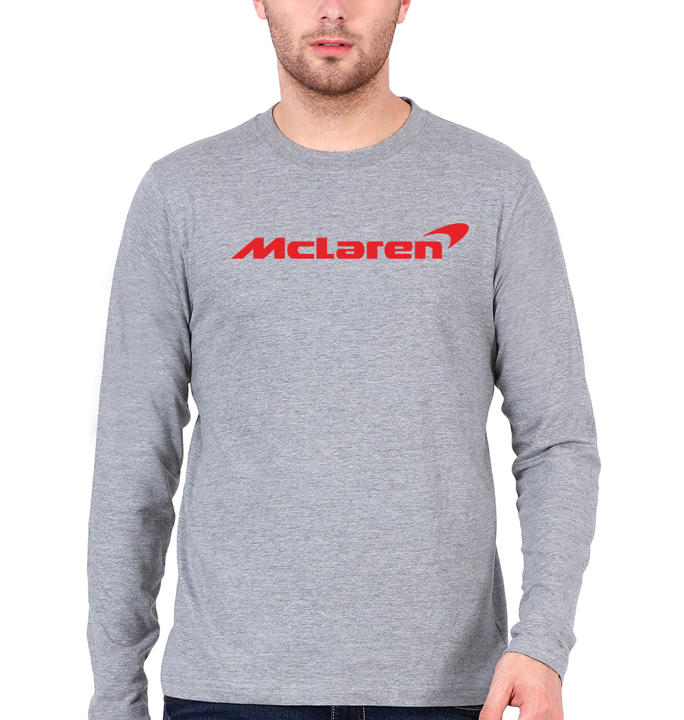 Mclaren Full Sleeves T-Shirt for Men-Grey Melange-Ektarfa.online