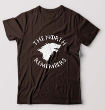 Load image into Gallery viewer, GOT Game Of Thrones North Remembers T-Shirt for Men-S(38 Inches)-Coffee Brown-Ektarfa.online
