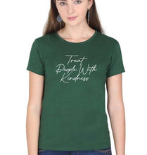 Load image into Gallery viewer, treat people.with kindness harry styles T-Shirt for Women-XS(32 Inches)-Dark Green-Ektarfa.online
