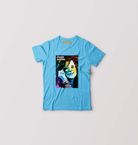 Janis Joplin Kids T-Shirt for Boy/Girl-Light Blue-Ektarfa.online