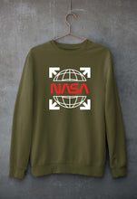 Load image into Gallery viewer, Nasa White Off Unisex Sweatshirt for Men/Women-Olive Green-Ektarfa.online
