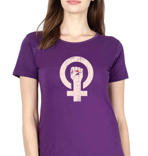 Load image into Gallery viewer, Feminist T-Shirt for Women-XS(32 Inches)-Purple-Ektarfa.online
