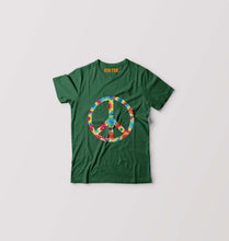 Load image into Gallery viewer, Trippy Psychedelic Peace Kids T-Shirt for Boy/Girl-Dark Green-Ektarfa.online
