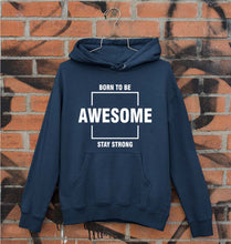 Load image into Gallery viewer, Born to be awsome Stay Strong Unisex Hoodie for Men/Women-S(40 Inches)-Navy Blue-Ektarfa.online
