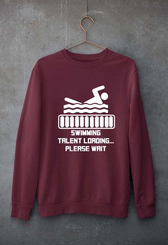 Swimming Unisex Sweatshirt for Men/Women-Maroon-Ektarfa.online