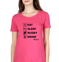 Load image into Gallery viewer, Rugby T-Shirt for Women-Pink-Ektarfa.online
