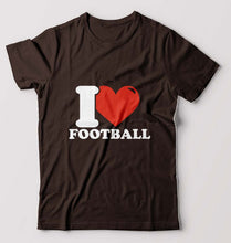 Load image into Gallery viewer, I Love Football T-Shirt for Men-Coffee Brown-Ektarfa.online
