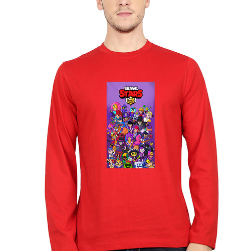 Brawl Stars Full Sleeves T-Shirt for Men-Red-Ektarfa.online
