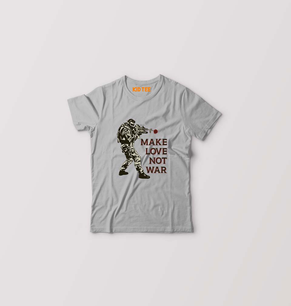 Guns N' Roses Make Love Not War Kids T-Shirt for Boy/Girl-0-1 Year(20 Inches)-Grey-Ektarfa.online