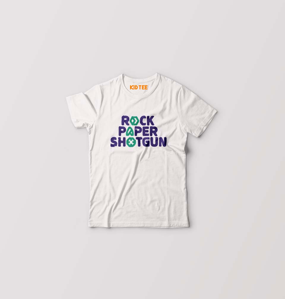 Rock Paper Shotgun Kids T-Shirt for Boy/Girl-0-1 Year(20 Inches)-White-Ektarfa.online