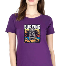 Load image into Gallery viewer, Surfing California T-Shirt for Women-XS(32 Inches)-Purple-Ektarfa.online
