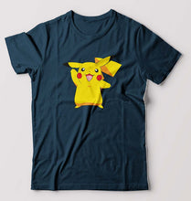 Load image into Gallery viewer, Pikachu T-Shirt for Men-S(38 Inches)-Petrol Blue-Ektarfa.online
