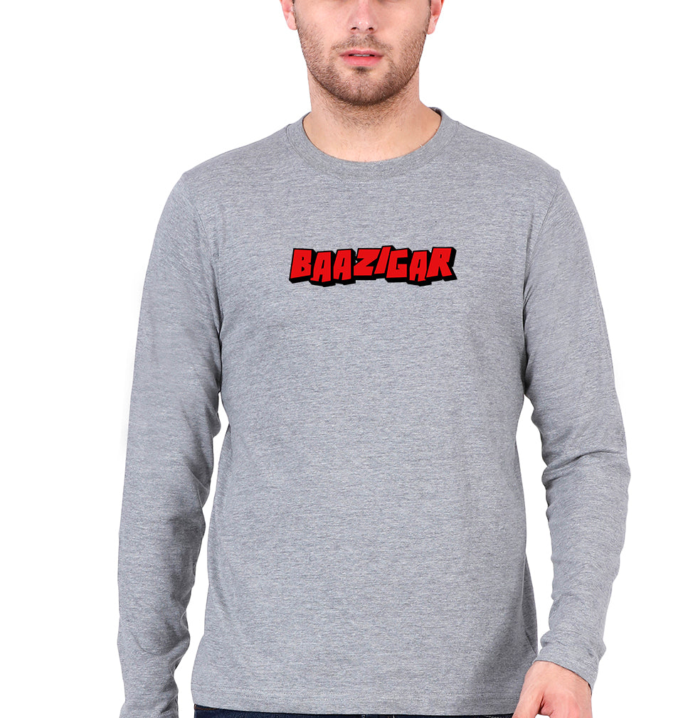 Baazigar Full Sleeves T-Shirt for Men-Grey Melange-Ektarfa.online