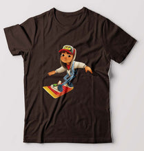 Load image into Gallery viewer, Subway Surfers T-Shirt for Men-S(38 Inches)-Coffee Brown-Ektarfa.online

