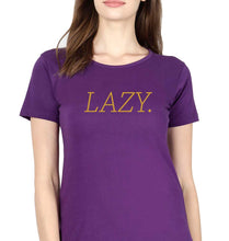 Load image into Gallery viewer, Lazy T-Shirt for Women-XS(32 Inches)-Purple-Ektarfa.online
