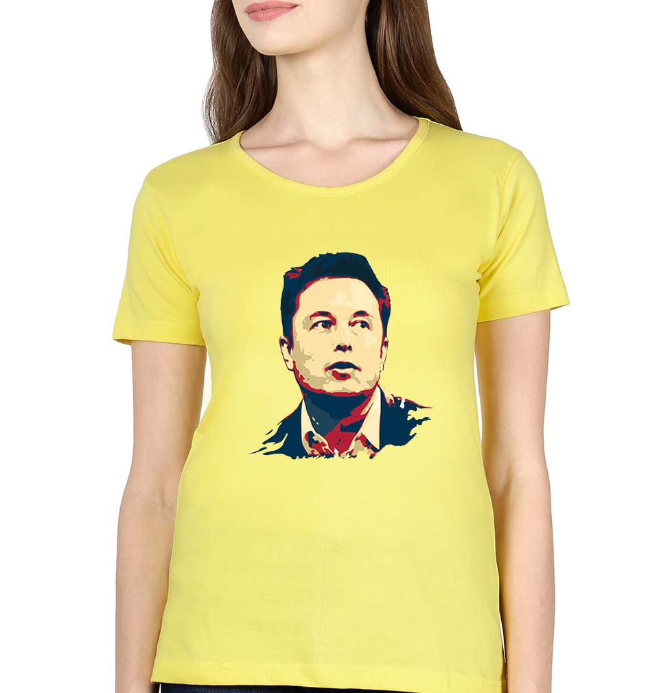 Elon Musk T-Shirt for Women-Yellow-Ektarfa.online