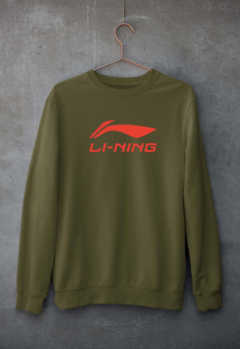 Li-Ning Unisex Sweatshirt for Men/Women-Olive Green-Ektarfa.online