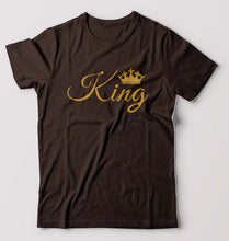Load image into Gallery viewer, King T-Shirt for Men-S(38 Inches)-Coffee Brown-Ektarfa.online
