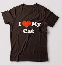 Load image into Gallery viewer, I Love My Cat T-Shirt for Men-Coffee Brown-Ektarfa.online
