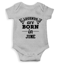 Load image into Gallery viewer, Legends are Born in JunE Kids Romper For Baby Boy/Girl-0-5 Months(18 Inches)-Grey-Ektarfa.online
