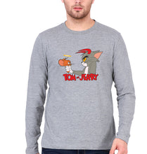 Load image into Gallery viewer, Tom and Jerry Full Sleeves T-Shirt for Men-S(38 Inches)-Grey Melange-Ektarfa.online
