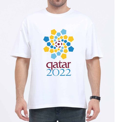 FIFA World Cup Qatar 2022 Oversized T-Shirt for Men-White-Ektarfa.online