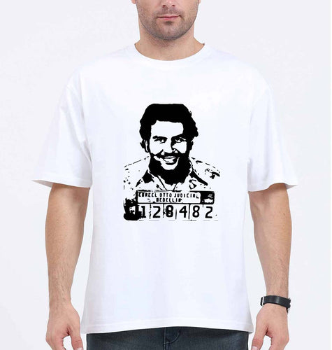 Pablo Escobar Oversized T-Shirt for Men-White-Ektarfa.online