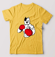 Load image into Gallery viewer, Pitbull Boxing T-Shirt for Men-S(38 Inches)-Golden Yellow-Ektarfa.online
