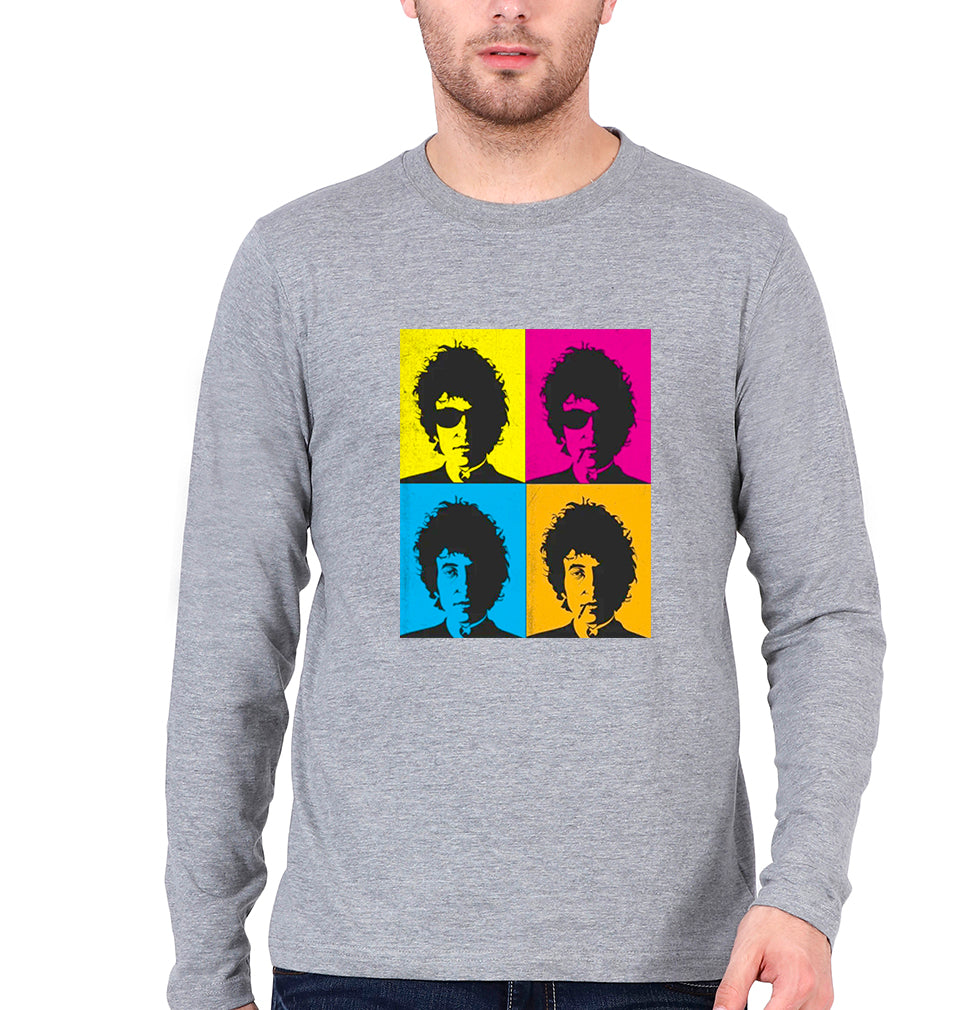 Bob Dylan Full Sleeves T-Shirt for Men-Grey Melange-Ektarfa.online