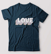 Load image into Gallery viewer, Love T-Shirt for Men-S(38 Inches)-Petrol Blue-Ektarfa.online
