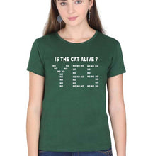 Load image into Gallery viewer, SCHRÖDINGER&#39;S CAT T-Shirt for Women-Dark Green-Ektarfa.online
