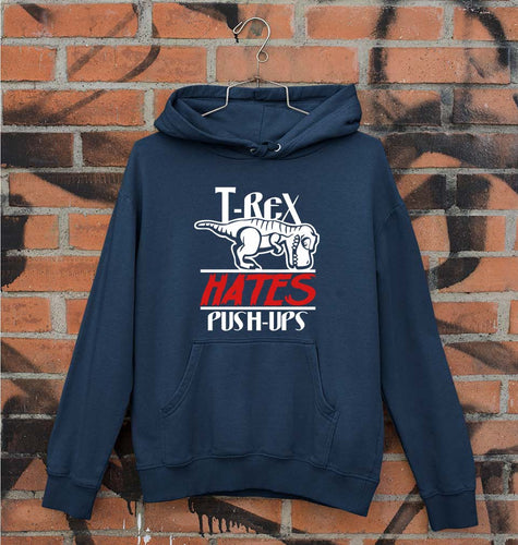 T-Rex Gym Funny Unisex Hoodie for Men/Women-Navy Blue-Ektarfa.online