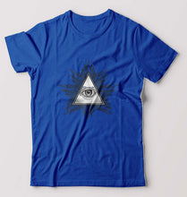 Load image into Gallery viewer, Eye Pyramid T-Shirt for Men-S(38 Inches)-Royal Blue-Ektarfa.online
