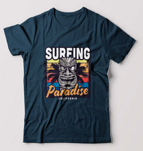 Load image into Gallery viewer, Surfing California Wild T-Shirt for Men-S(38 Inches)-Petrol Blue-Ektarfa.online
