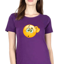 Load image into Gallery viewer, Emoji T-Shirt for Women-Purple-Ektarfa.online
