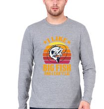 Load image into Gallery viewer, Fishing Full Sleeves T-Shirt for Men-Grey Melange-Ektarfa.online
