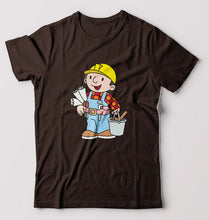 Load image into Gallery viewer, Bob the Builder T-Shirt for Men-S(38 Inches)-Coffee Brown-Ektarfa.online
